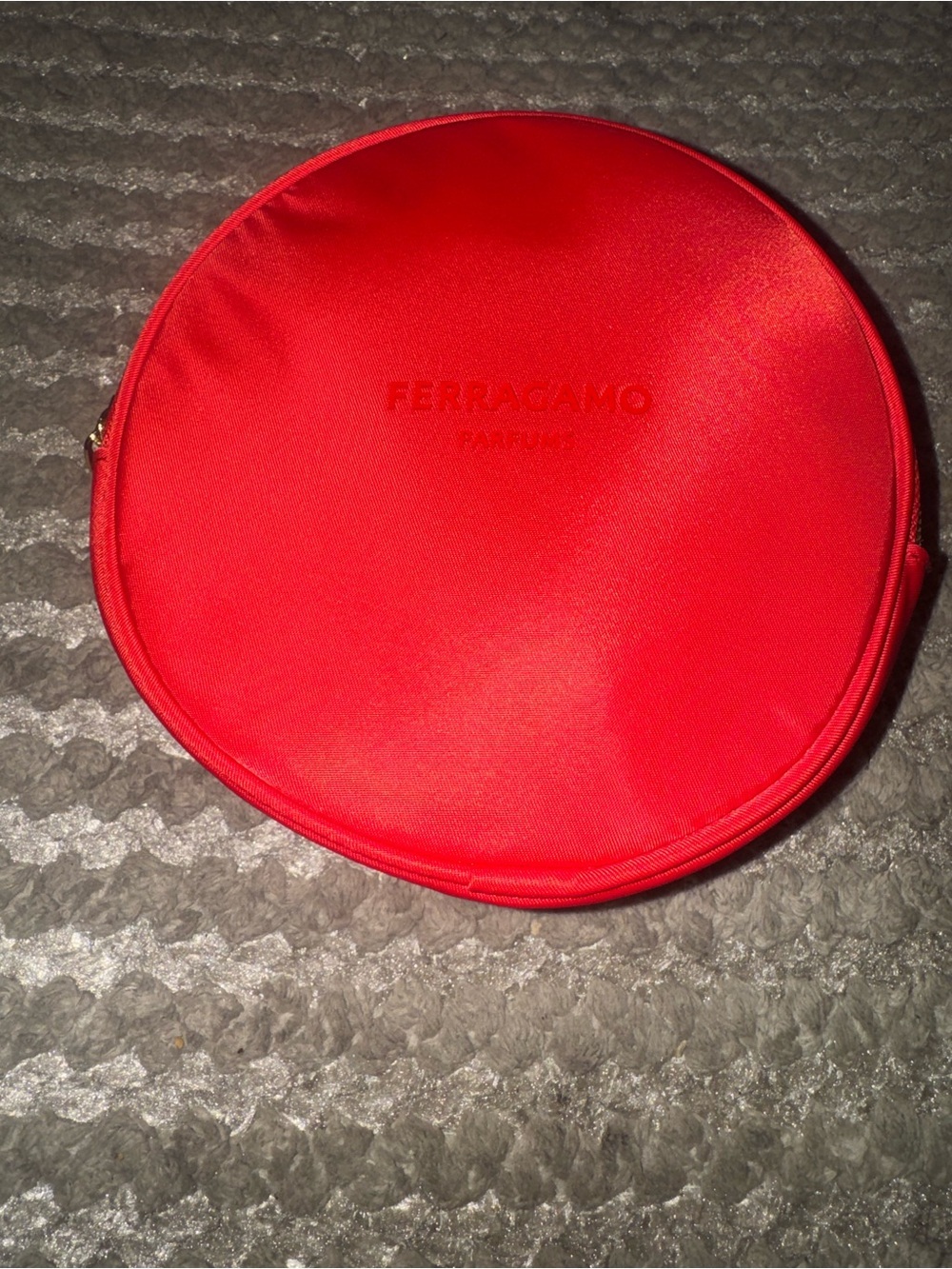 Salvatore Ferragamo Bright Red Round Cosmetic Pouch - Picture 2 of 9